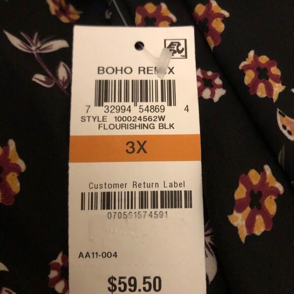 Style & Co. Print Ruffled Blouse-3X - Picture 2 of 3